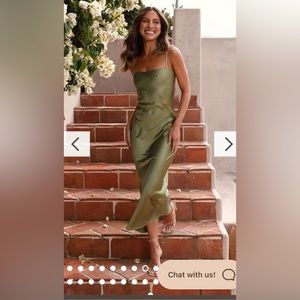 Billy J Boutique Kiera Midi Dress Olive Green Size 6